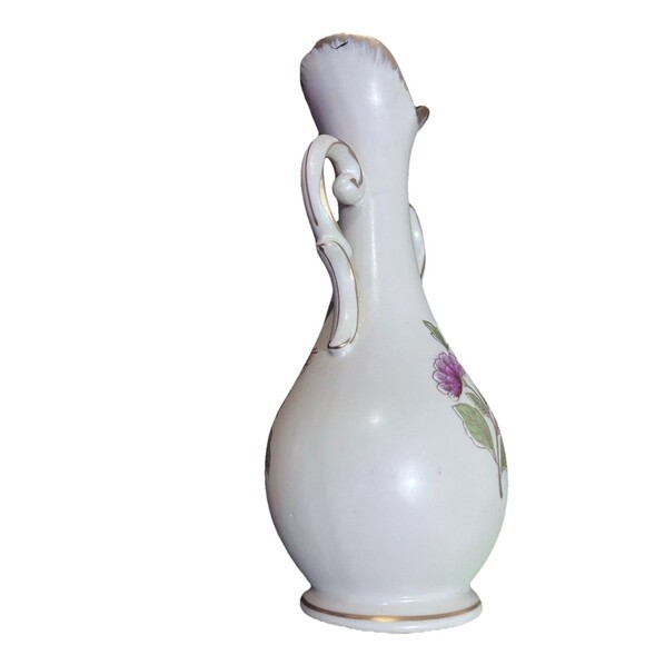 Meissen Porcelain Vase w/ 2 Blue Crossed Arrows Hand Painted. Gold Trim - Picture 9 of 16